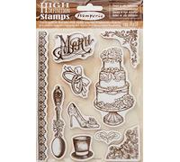 Impression WTKCC102 HD Tampon en caoutchouc pour mariage Marron 14 x 18 cm