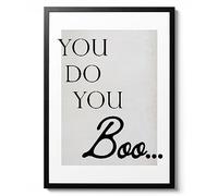 Impression You Do You Boo - Art mural rose, affiche de typographie, décoration d'intérieur rétro minimaliste, idée cadeau moderne du milieu du siècle, mat d'archivage, A2 (encadré) - 59,4 x 42 cm