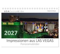 Impressionen aus LAS VEGAS (Tischkalender 2027 DIN A5 quer), CALVENDO Monatskalender: Das neonbunte Kasinoparadies in der Wüste von Nevada ist die Weltmetropole des Glückspiels