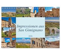 Impressionen aus San Gimignano (Wandkalender 2026 DIN A4 quer), CALVENDO Monatskalender: Lassen Sie sich verzaubern vom Zauber San Gimignanos!