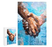 Impressionistic Hands Holding Painting : Cadeau Puzzle du Nouvel an, 1000 PCS Jeu D’Assemblage en Bois, pour Un Loisir Créatif en Intérieur