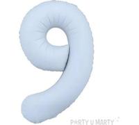 Impressionnant ballon de baudruche numéro '9' en bleu brumeux - 86 cm - Parfait pour les anniversaires et les fêtes Ajoutez une touche unique à vos célébrations