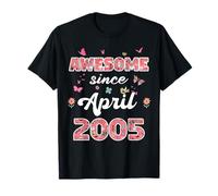 Impressionnant Depuis Avril 2005 Fleurs 2005 Avril Anniversaire T-Shirt