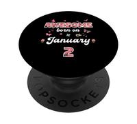 Impressionnant Depuis Le 2 Janvier fleurit Le 2e Anniversaire de Janvier PopSockets PopGrip Adhésif
