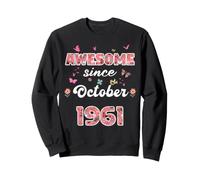 Impressionnant Depuis Octobre 1961 Fleurs 1961 Octobre Anniversaire Sweatshirt