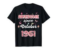 Impressionnant depuis octobre 1961 fleurs 1961 octobre anniversaire T-Shirt