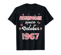 Impressionnant Depuis Octobre 1967 Fleurs 1967 Octobre Anniversaire T-Shirt