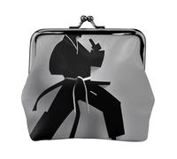 Impressionnant Karaté Hommes Imprimé Exquis Kiss Lock Portefeuille Compact Polyvalent Femmes Porte-monnaie Petite Poche à Fermeture Éclair