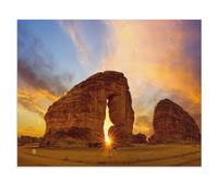 Impressionnant Rocher Éléphant au Coucher de Soleil, Al Ula, Arabie Saoudite，Puzzle 1000 Pièces pour Adultes Enfants ， Divertissement Bricolage Jouets Jeux De Famille Créatif（50x70cm）-V46