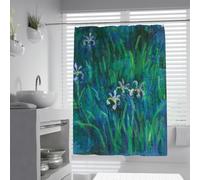 Impressionnisme Rideau douche à iris Peinture à l’huile vintage 200x200cm