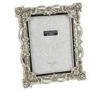 Impressions - Antique Silver Floral Resin Photo Frame With Crystals - 15cm X 20cm