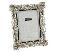 Impressions - Argent Ancien - Cadre Photo en résine Motif Floral avec Cristaux - 5 x 7