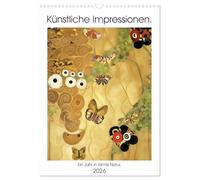 Impressions artificielles - Une année dans Klimts Nature (calendrier mural 2026 DIN A3 haut) - Calendrier mensuel CALVENDO