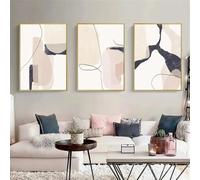 Impressions d'art,Ensemble de 3-Peinture sur Toile Abstraite Avec Motifs Géométriques Marbre Beige Décoration Murale Affiche Art Mural Style Salon Bureau Maison-50*60cm/20*24 pouce(sans cadre)