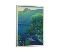 Impressions d'art japonaises Hasui Kawase-Mishima River, province de Mutsu 1919 - Poster mural à suspendre - Décoration familiale - 40 x 60 cm