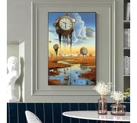 Impressions d'art mural, affiches, peintures sur toile classiques de Salvador Dali, horloge étrange, images murales abstraites pour décoration de salon, 70 x 100 cm (28 x 39 pouces), sans cadre