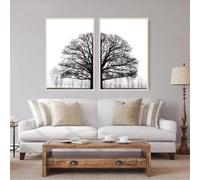 Impressions d'art mural noir et blanc représentant des arbres d'hiver, peintures, plantes, images d'arbres scandinaves, affiches, décoration de salon, 42 x 60 cm (17 x 27 pouces), sans cadre