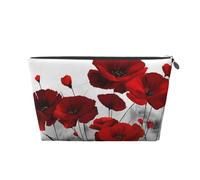 Impressions de Fleurs de Pavot Rouge, Trousse de Toilette Trousse de Maquillage Sac à cosmétiques Trousse de Toilette de Voyage Portable