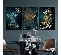 Impressions de grande taille pour les murs Golden Tree Painting Wall Art Impression sur toile Image abstraite pour la décoration d'entrée du salon 60x90cm (24x35in) x3 Sans Cadre