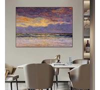 Impressions de paysage sur toile, peinture à l'huile, Maxime Maufra, coucher de soleil à Morgat, réplique, décoration murale, exquise, art pour la maison, 35 x 50 cm, sans cadre