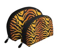 Impressions de Tigre, Trousse de Maquillage Coquille Femme Petit Porte-Monnaie Trousse de Toilette Trousse à cosmétiques 2 pièces