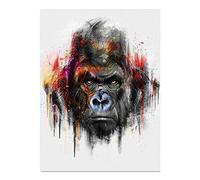 Impressions Sur Tableau Toile d'art de rue Pop singe gorille Pop Graffiti Art Mural Animal Affiche Pour Salon DéCoration 60x90cm(23.6x35.4inch) Sans Cadre