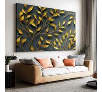 Impressions sur Toile 3D plante sculpture branche d’olivier Grande Tableau Murale Decoration Salon Photo sur Toile, Image sur Toile Tableaux Chambre Maison sans Cadre (80 cm x 60 cm)