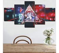 Impressions Sur Toile 5 Panneaux Muraux Anime Darling In The Franxx Zero Two Tableau Decoration Murale Tendu Sur Chassis Encadrée,Toile Salon Tableaux Murale Decoration