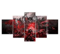 Impressions sur Toile 5 Panneaux Muraux Jeu World Warcraft Tableau Decoration Murale 150×80Cm,Tendu sur Chassis Encadrée,Moderne Toile Salon Tableaux Murale Decoration