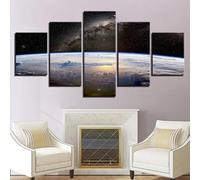 Impressions Sur Toile,5 Tableau Peinture,Décoration Maison Moderne,Modulaire Panneaux Motif Tableau,Cadeau D'Anniversaire, Paysage Spatial | Avec Cadre 150 X 80 Cm | Affiche De Photo D'A-86947629263