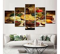Impressions Sur Toile,5 Tableau Peinture,Décoration Maison Moderne,Modulaire Panneaux Motif Tableau,Cadeau D'Anniversaire, Restaurant Cuisine Nourriture Fruit 200×100 Cm Affiche De Photo D'A -2A3Z/C7E