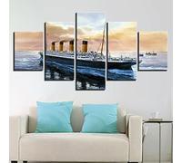 Impressions Sur Toile,5 Tableau Peinture,Décoration Maison Moderne,Modulaire Panneaux Motif Tableau,Cadeau D'Anniversaire, Paquebot De Croisière (Non Encadré 150 X 80 Cm) Affiche De Photo D' -2U9S-G6