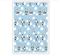 Impressions sur Toile 70x100cm Tableau Murale Dessins Animés Pour Enfants Image sur Toile Thème Panda Affiche Moderne Sans Cadre Decoration Murale Peinture pour Salon Chambre d'enfant Bureau, Bleu