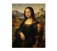 Impressions Sur Toile - Affiche De Portrait DrôLe De Mona Lisa Impression Sur Toile DéCoration Murale Pour Chambre Peintures à L'Huile Pour Maison Bain Salon Restaurant (W8059,80X120cm Sans cadre)