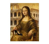 Impressions Sur Toile - Affiche De Portrait DrôLe De Mona Lisa Impression Sur Toile DéCoration Murale Pour Chambre Peintures à L'Huile Pour Maison Bain Salon Restaurant (W8058,50x75cm Sans cadre)