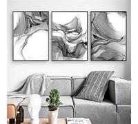 Impressions sur Toile,Affiche Murale Abstraite Dorée Noire Grise Peinture sur Toile Moderne Marbre Affiches Décoration de Salon de Bureau Ou de Chambre-40 * 60cm*3 Pièces(Impression sans cadre)
