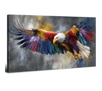 Impressions sur Toile Aigle 50,8 x 101,6 cm Aigle aux Ailes Colorées Tableau Oiseau Toile Art Mural pour Salon Chambre Vintage Animal Décoration Murale Faune Affiche Impressions Décoration Maison