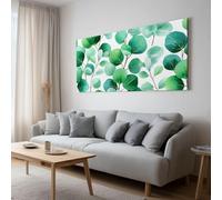 Impressions sur Toile Aquarelle Tropical Feuille Grande Tableau Murale Decoration Salon Photo sur Toile, Image sur Toile Tableaux Chambre Maison sans Cadre (80 cm x 60 cm)