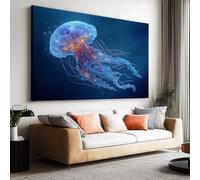 Impressions sur Toile Cartoon Jeu Anime Océan Méduses Grande Tableau Murale Decoration Salon Photo sur Toile, Image sur Toile Tableaux Chambre Maison sans Cadre (90 cm x 60 cm)