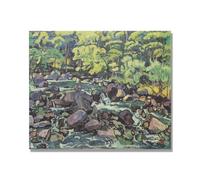 Impressions sur Toile célèbres, (Sans titre 02) par Ferdinand Hodler, Tableau de Nature Paysage, Décoration Murale D'intérieur Moderne. 40x48cm Toile seule
