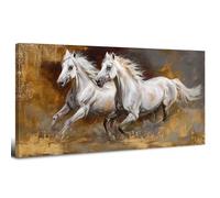 Impressions sur Toile Cheval Vintage Tableau Rustiques Représentant la Faune Sauvage Affiche Rétro des Chevaux au Galop Tableau sur Toile Représentant des Animaux de Campagne de l'Ouest 50X100cm