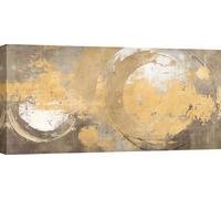 Impressions sur toile, couleur or - Jim Stone, Planets of Gold - 120x60 cm