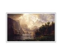 Impressions sur toile d'Albert Bierstadt Reproduction de peintures à l'huile célèbres Tableaux de paysages classiques sur toile Décoration murale pour décorations de bureau 70 x 120 cm sans cadre