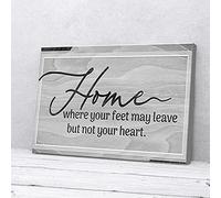 Impressions sur toile « Home Where Your Feet May Leave But Your Heart » (La maison où vos pieds peuvent partir, mais pas votre cœur)