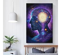 Impressions sur toile personnalisées « Univers zen ésotérique » pour chambre de garçon ou de fille, art mural moderne, 40 x 60 cm