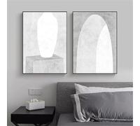 Impressions sur toile style médiéval moderne, noir et blanc, motif géométrique minimaliste, décoration murale, 40 x 55 cm, lot de 2, sans cadre
