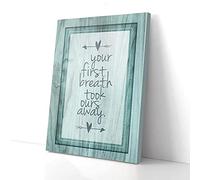 Impressions sur toile « Votre premier souffle nous a emportés » pour chambre de bébé