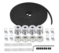 imprimante 3D 5M GT2 Courroie de distribution 6 mm de largeur + 4 pièces 20 dents 5 mm d'alésage roue de poulie de distribution + 4 pièces tendeur + 8 pièces ressort + 4 pièces Planche