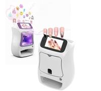 Imprimante 3D à Ongles Intelligente - Impression Rapide en 10s & 1200dpi HD, Tout-en-Un avec Lampe UV & Contrôle APP, Design Personnalisé Portable pour Maison/Salon Professionnel(White)