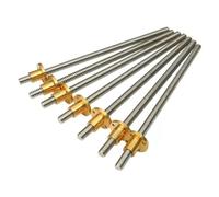 Imprimante 3D à vis mère T12, pas de 2 mm, plomb 2 mm/8 mm/10 mm/12 mm/14 mm, vis trapézoïdale en acier inoxydable avec écrou en cuivre, 100-500 mm, 1 pièce